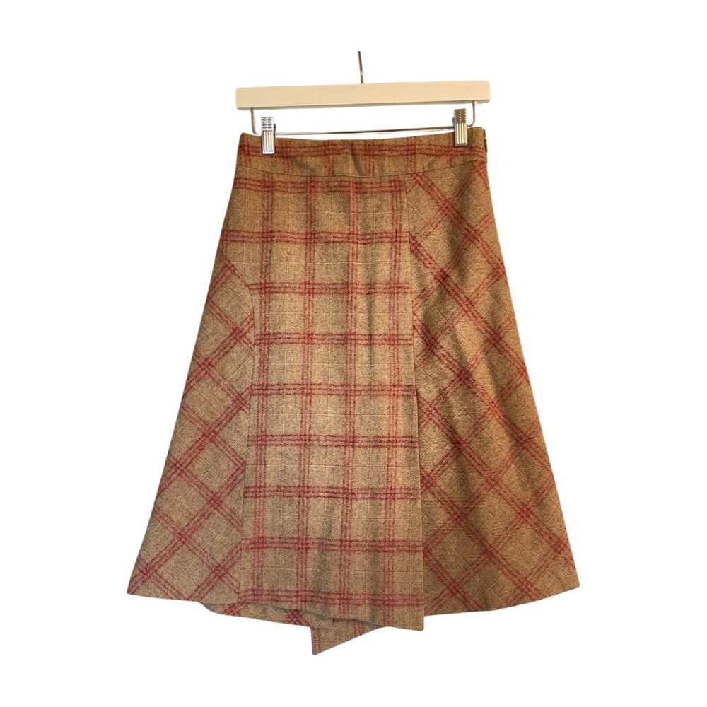 Vintage Banana Republic Made in Italy Wool Plaid Skirt | 90s Y2K Heritage Line